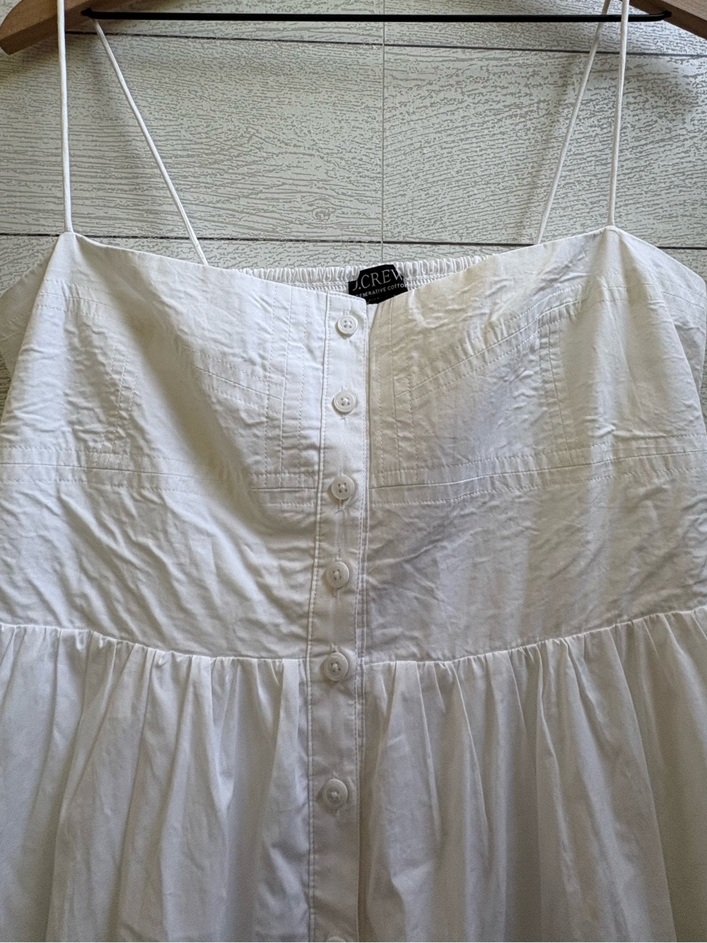 J.Crew White Cotton Poplin Midi Dress Size 12 A-Line Button Front Coastal Chic - Picture 6 of 16